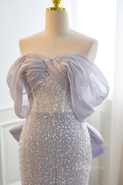 Elegant Beaded Mermaid Prom Dresses Off the Shoulder Evening Dress AD1092-prom dresses 2025 -Viniodress-As Picture-Custom Size-