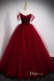 Elegant Beaded Pleated Tulle Prom Dresses Off the Shoulder Formal Dress FD3099