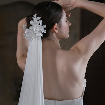 Elegant Bridal Veil with Flowers Viniodress-Bridal Veil 2025 -Viniodress-Ivory-230cm-