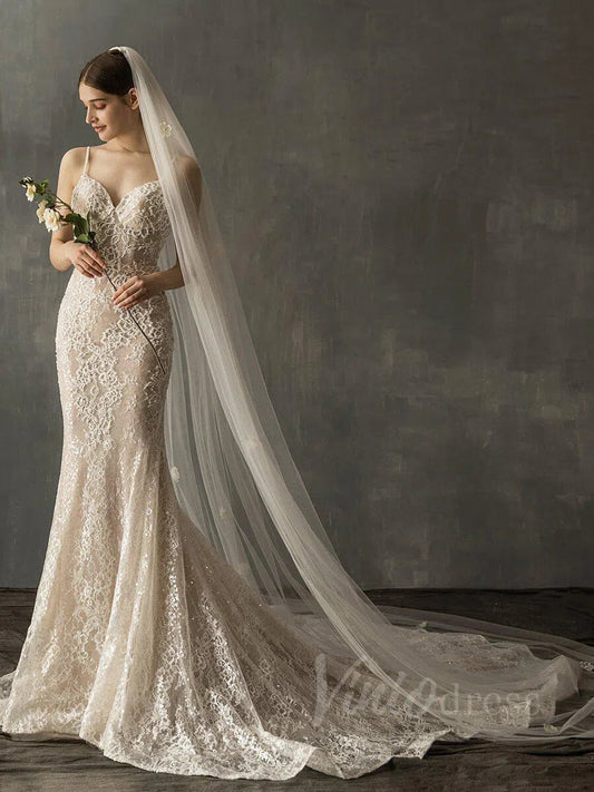 Elegant Floral Cathedral Veil For Bride AC1015-Bridal Veil 2025 -Viniodress-Ivory-