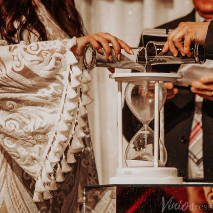 Elegant Lace Long Batwing Sleeve Boho Wedding Dresses with Slit Sheath Tassel Bridal Gown VW2216-wedding dresses 2025 -Viniodress-Ivory-Custom Size-