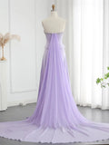 prom dresses 2025 Elegant Lavender Prom Dresses Cape Train Formal Dresses Beaded Strapless Bodice BD031-plus size wedding dresses Viniodress-Lavender-US 2-