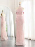 prom dresses 2025 Elegant Luxury Prom Dresses Beaded Mermaid Formal Dresses Removable Sleeves BD028-plus size wedding dresses Viniodress-Pink-US 2-