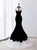 Elegant Mermaid Velvet Prom Dresses Strapless Evening Dress AD1074-prom dresses-Viniodress-Viniodress