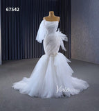 Vestidos de novia elegantes de sirena vestido de novia con tirantes finos 67542