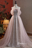 Elegant Pink Beaded Prom Dresses with Pleated Overskirt AD1010