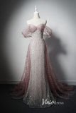 Elegant Pink Beaded Prom Dresses with Pleated Overskirt AD1018