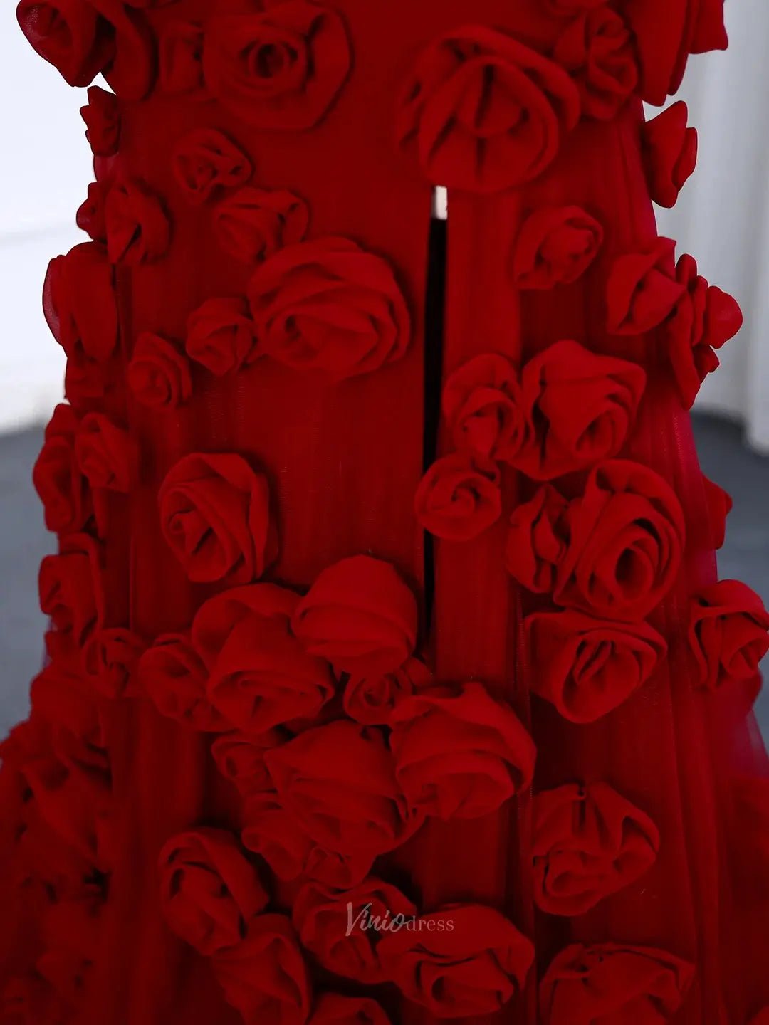 Elegant Pink Rose Prom Dresses Flower Blossom Sheath Formal Dress Strapless BD037-prom dresses 2025 -Viniodress-Pink-US 2-