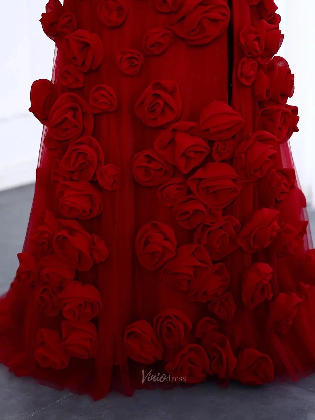 Elegant Pink Rose Prom Dresses Flower Blossom Sheath Formal Dress Strapless BD037-prom dresses 2025 -Viniodress-Pink-US 2-