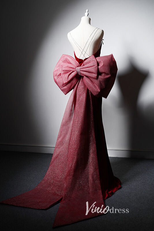 Elegant Red Velvet Prom Dresses Mermaid Evening Dress AD1014-prom dresses 2025 -Viniodress-Red-Custom Size-