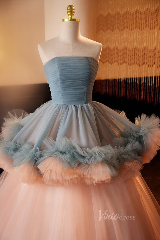 Elegant Ruffled Quinceanera Dresses Strapless Pleated Ball Gown AD1066-Quinceanera Dresses 2025 -Viniodress-Pink-Custom Size-