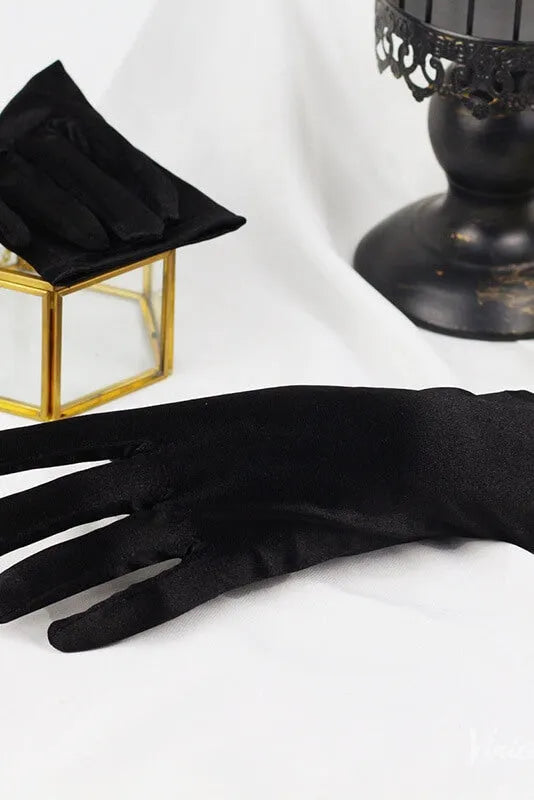 Elegant Satin Bridal Gloves – Short Classic Wedding Gloves for Women WG066-Bridal Gloves 2026-Viniodress-Ivory-