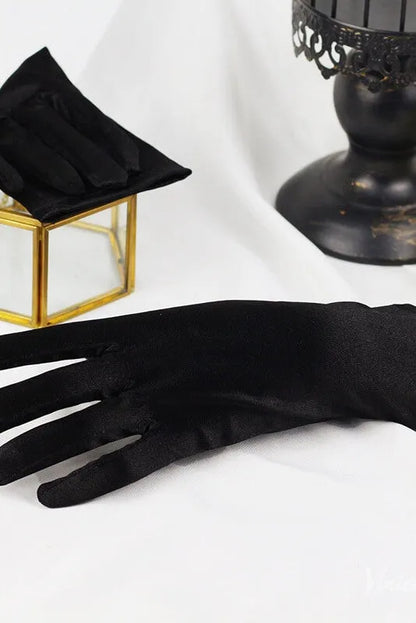 Elegant Satin Bridal Gloves – Short Classic Wedding Gloves for Women WG066-Bridal Gloves 2026-Viniodress-Ivory-