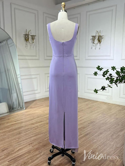 Elegant Satin Mermaid Prom Dresses Attachable Train Mother of the Bride Dress AD1255-Evening Dresses 2025 -Viniodress-Pink-US 2-