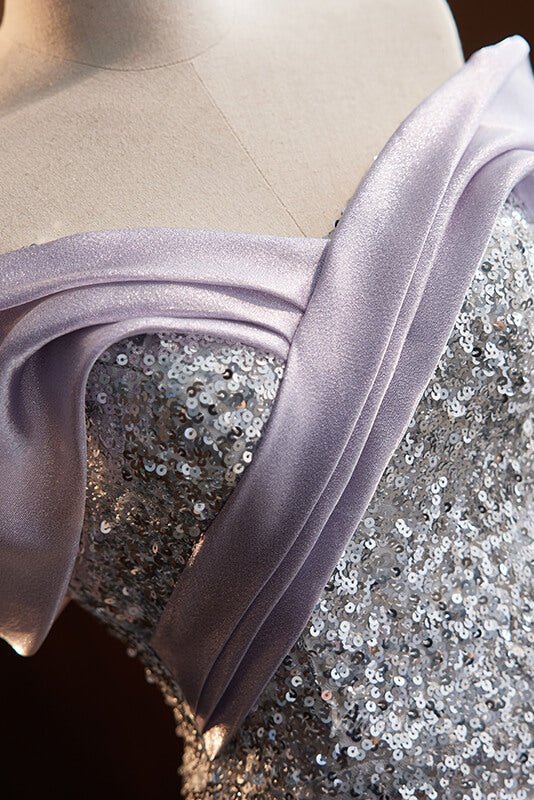 Elegant Sequin Mermaid Prom Dresses Off the Shoulder Evening Dress AD1106-prom dresses 2025 -Viniodress-As Picture-Custom Size-