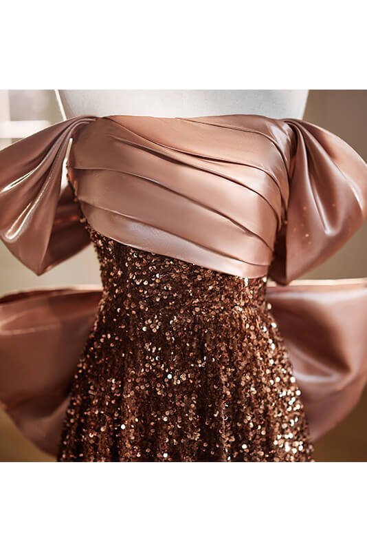 Elegant Sequin Prom Dresses Off the Shoulder Bow-Tie Fromal Dress AD1112-prom dresses 2025 -Viniodress-As Picture-Custom Size-