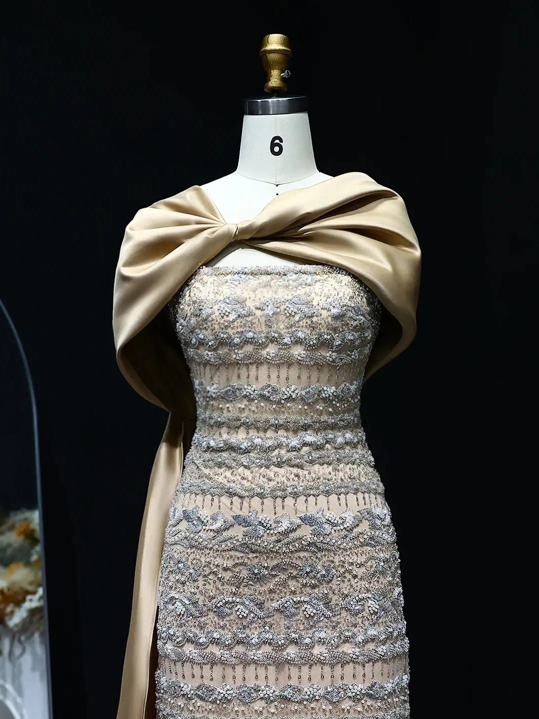 Elegant Sheath Prom Dresses Beaded Formal Dresses with Draped Train BD023-Evening Dresses 2025 -Viniodress-Light Green-US 2-