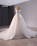 Elegant Strapless Lace Applique Wedding Gown Sweetheart Neck Bridal Dress 241053-wedding dresses-Viniodress-Viniodress