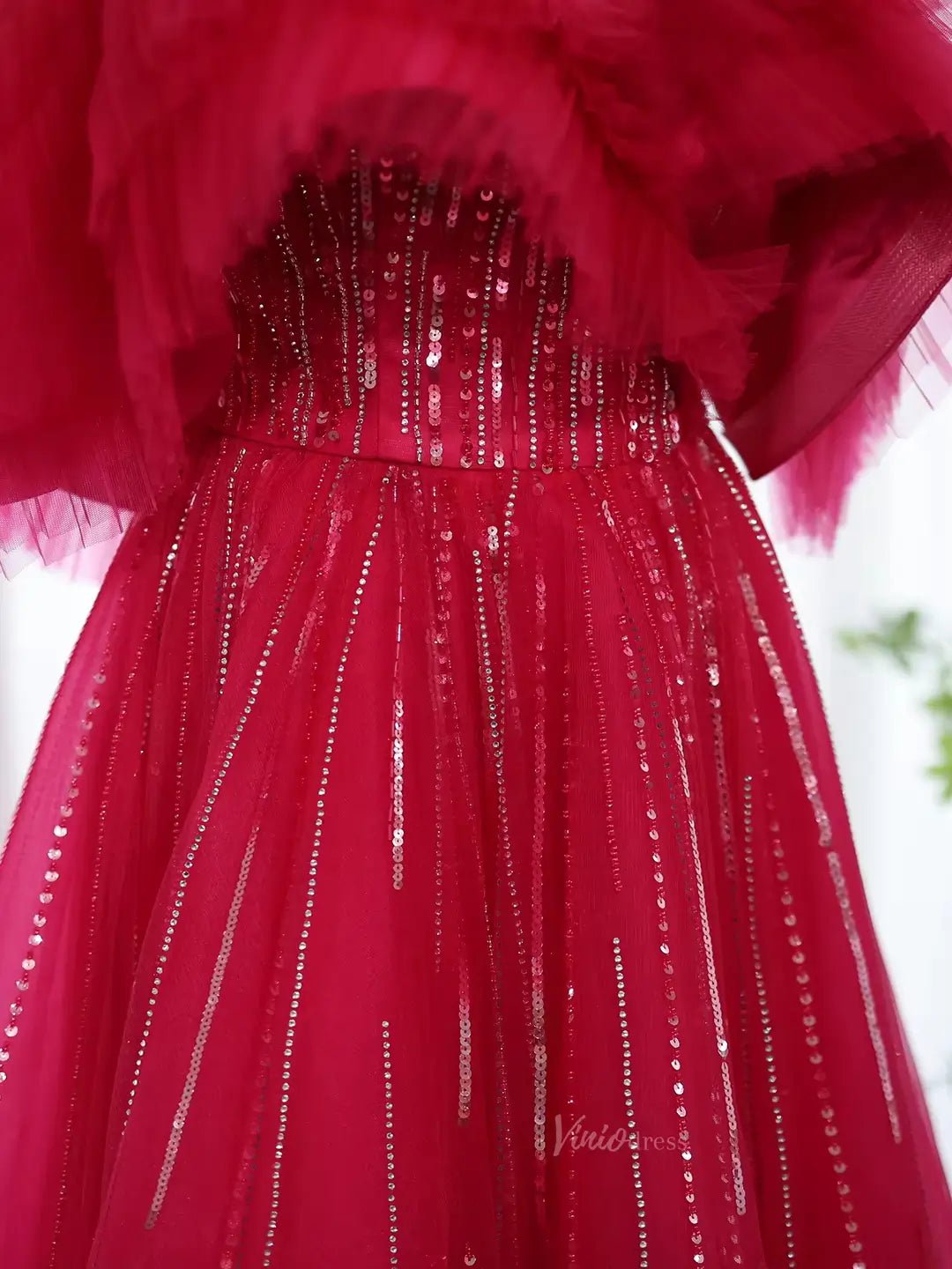 Elegant Tulle Prom Dresses Off the Shoulder Formal Dresses A-line BD033-prom dresses 2025 -Viniodress-Pink-US2-