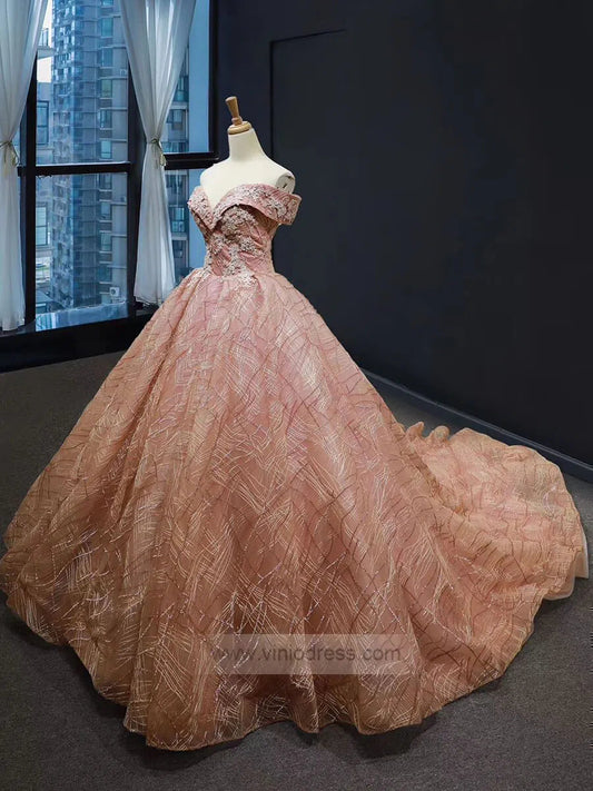 Emerald Green Ball Gown Quinceanera Dress 66844 viniodress-prom dresses 2025 -Viniodress-Dusty Rose-Custom Size-