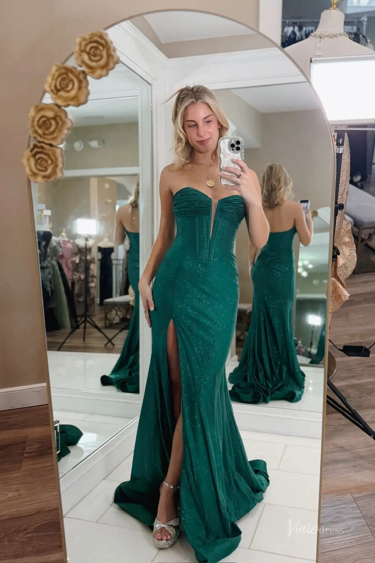 SS386-prom dresses 2026-Viniodress-Emerald-Custom Size – Add Measurements in Cart-