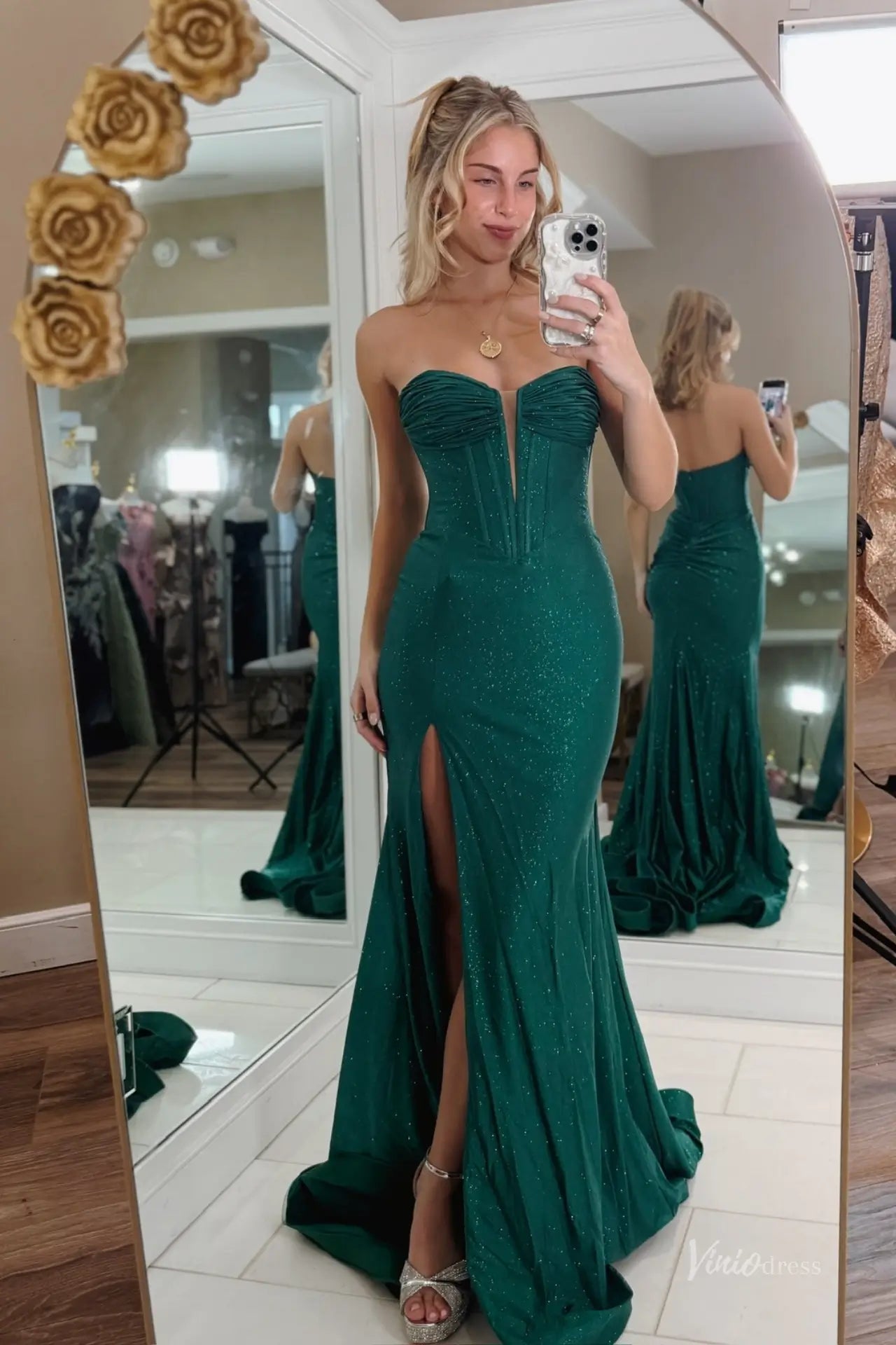 SS386-prom dresses 2026-Viniodress-Emerald-Custom Size – Add Measurements in Cart-