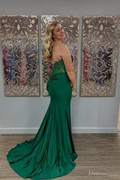 SS262 不转-prom dresses 2026-Viniodress-Emerald-Custom Size-