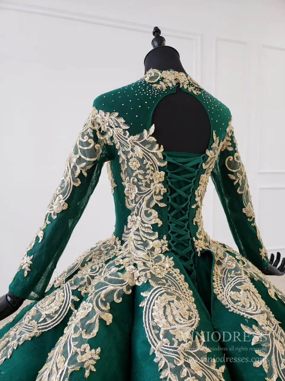 Emerald Green Wedding Dresses Muslim Formal Dress FD2150-prom dresses 2025 -Viniodress-As Picture-Custom Size-