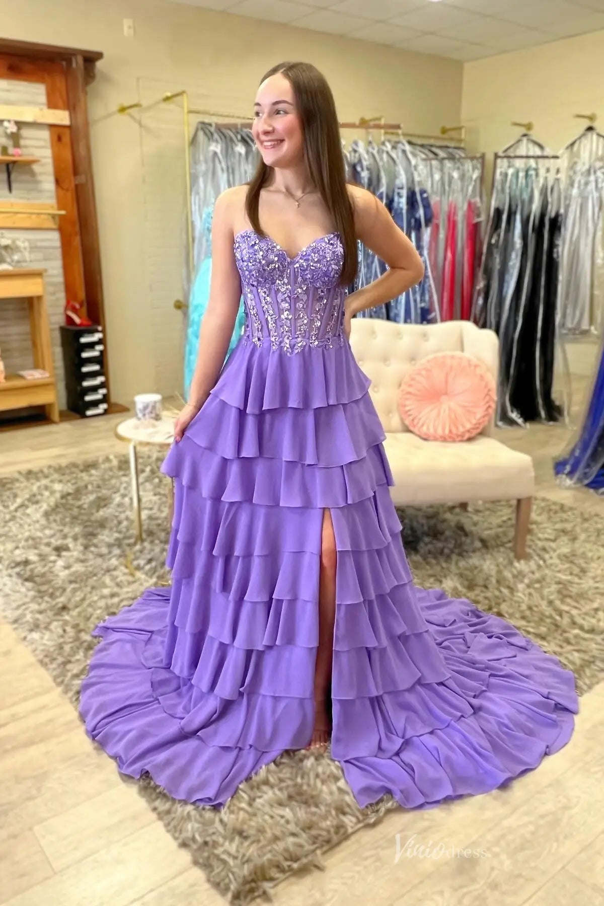 RF308-prom dresses 2026-Viniodress-Lavender-Custom Size-