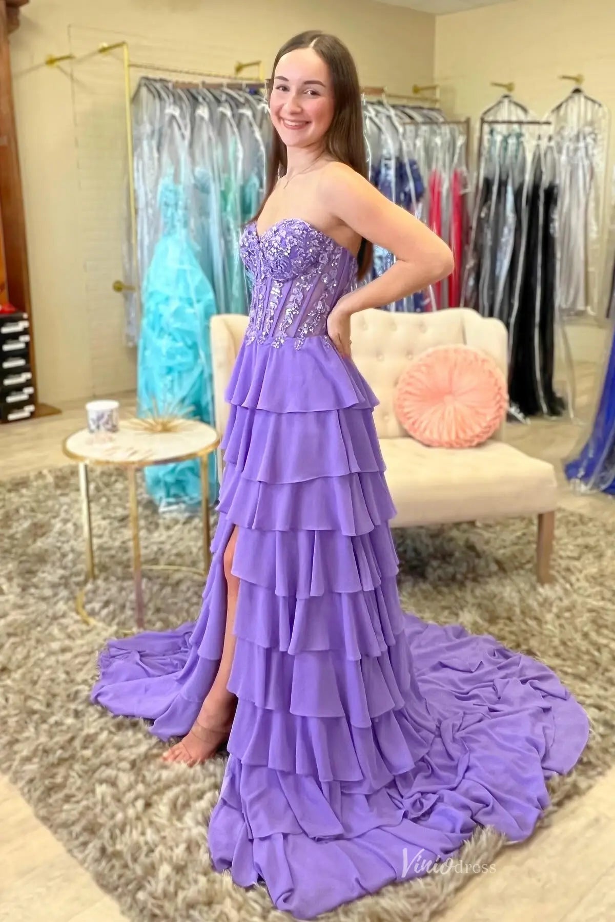 RF308-prom dresses 2026-Viniodress-Lavender-Custom Size-