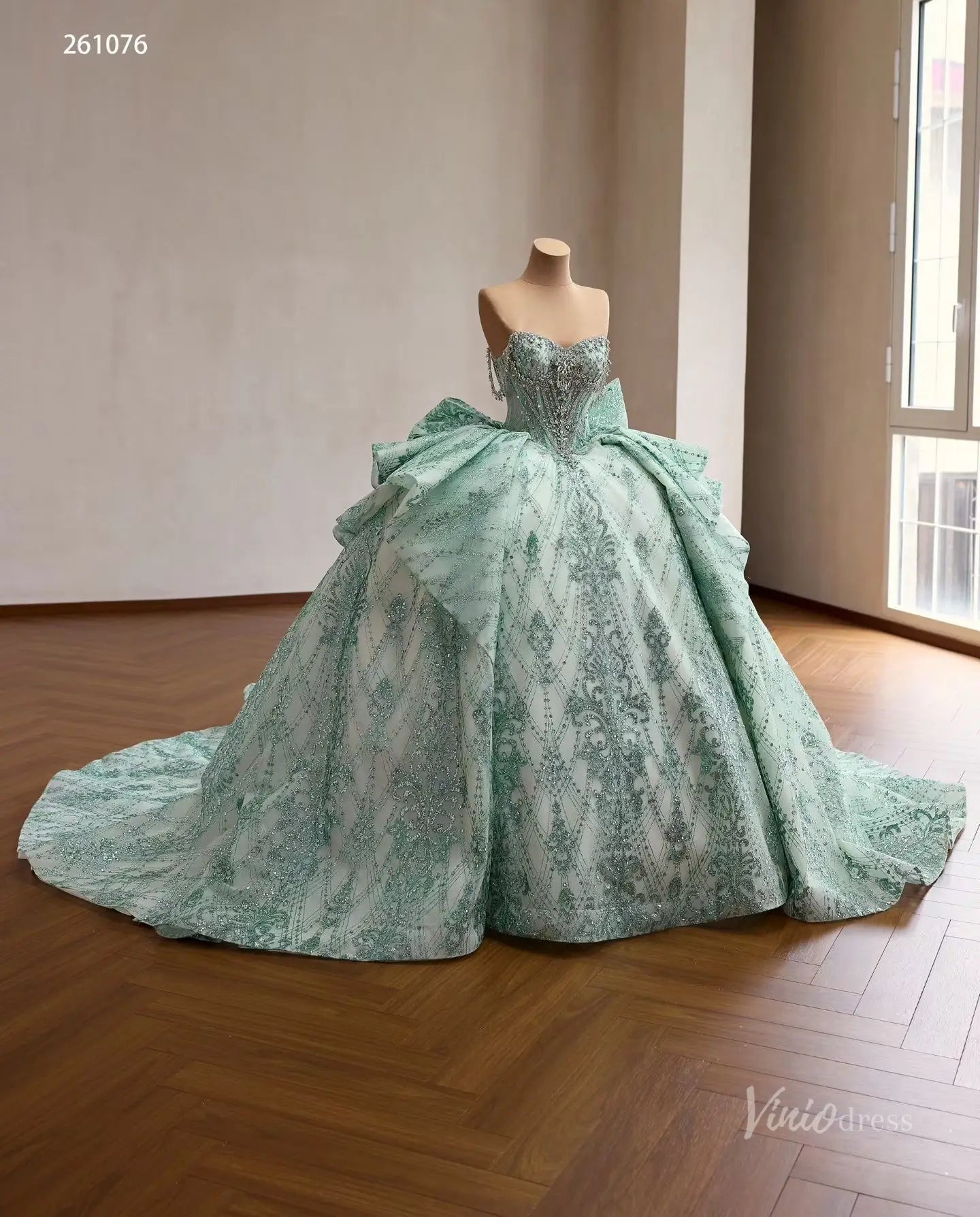 261076 80cm-Quinceanera Dresses 2026-Viniodress-Sage Green-Custom Size – Add Measurements in Cart-