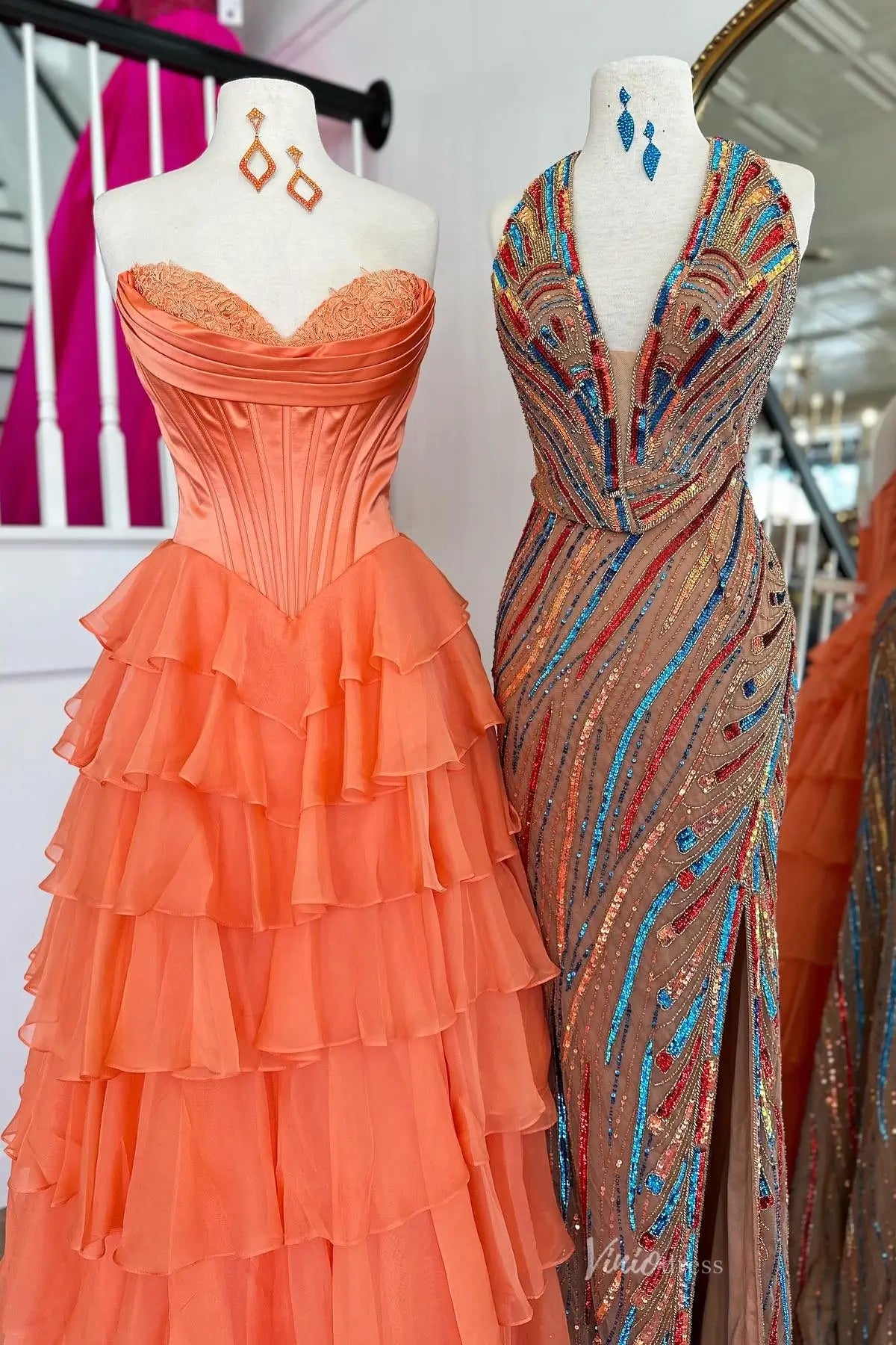 Ethereal Light Yellow Corset Prom Dress with Soft Chiffon Layers & High Slit RF301-prom dresses 2026-Viniodress-Butter Yellow-Custom Size-