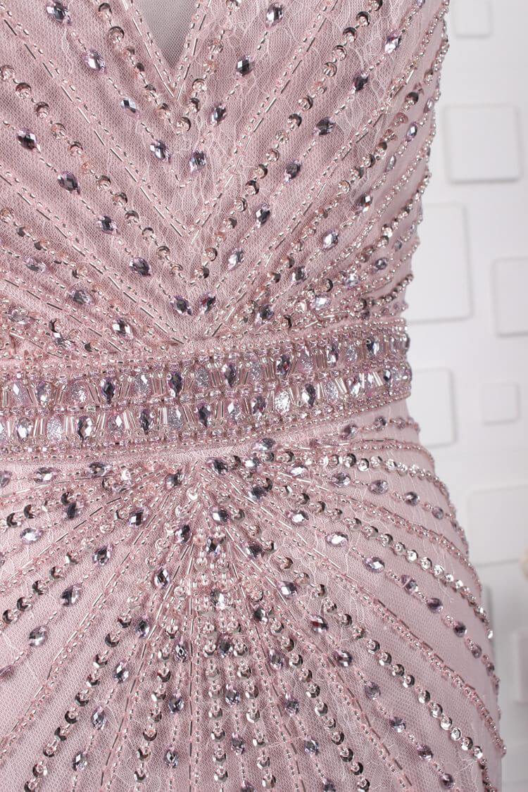 Prom Dress 2025 Fully Beaded Pale Mauve Prom Dresses Sparkly Long Evening Dress FD2489-unique prom dresses-Gold-Custom Size-Viniodress