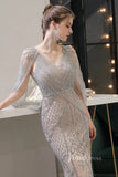 Prom Dress 2025 Silver Beaded Prom Dresses Sheath 20s Evening Dress FD2610-unique Prom Dresses-Silver-US2-Viniodress