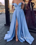 Prom Dress 2025 Fabulous Simple Pink Long Prom Dresses with Pockets FD1369-unique prom dresses-Light Blue-US 2-Viniodress