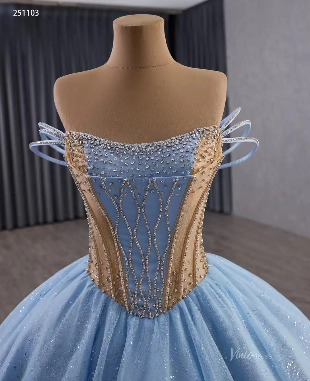 Fairy Sky Blue Ombre Ball Gown Quinceaera Dress | Off-the-Shoulder Ba Viniodress Fairy Sky Blue Ombre Ball Gown Quinceaera Dress | Off-the-Shoulder Ba Viniodress