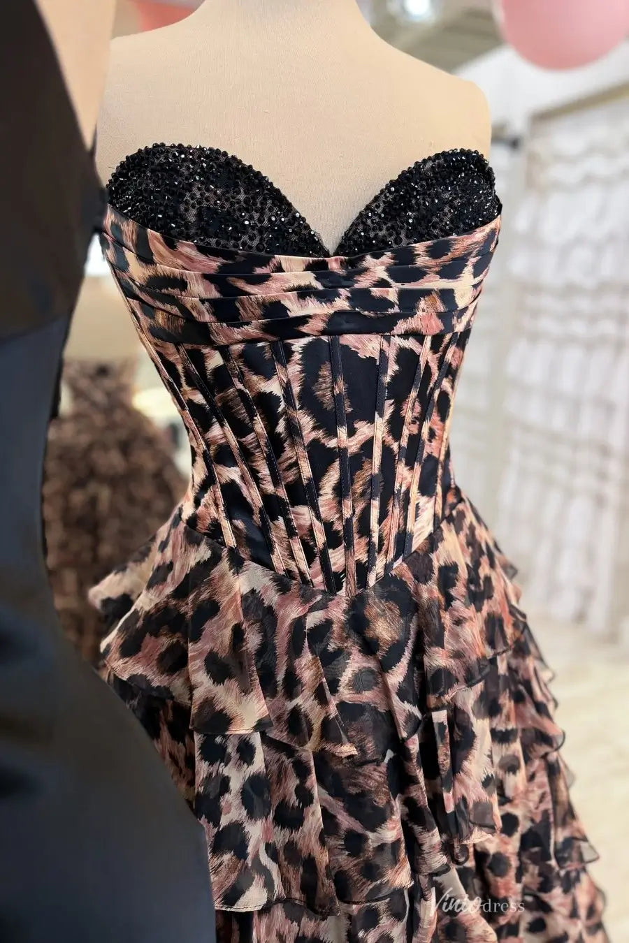 RF056B Leopard-prom dresses 2026-Viniodress-Black-Custom Size – Add Measurements in Cart-