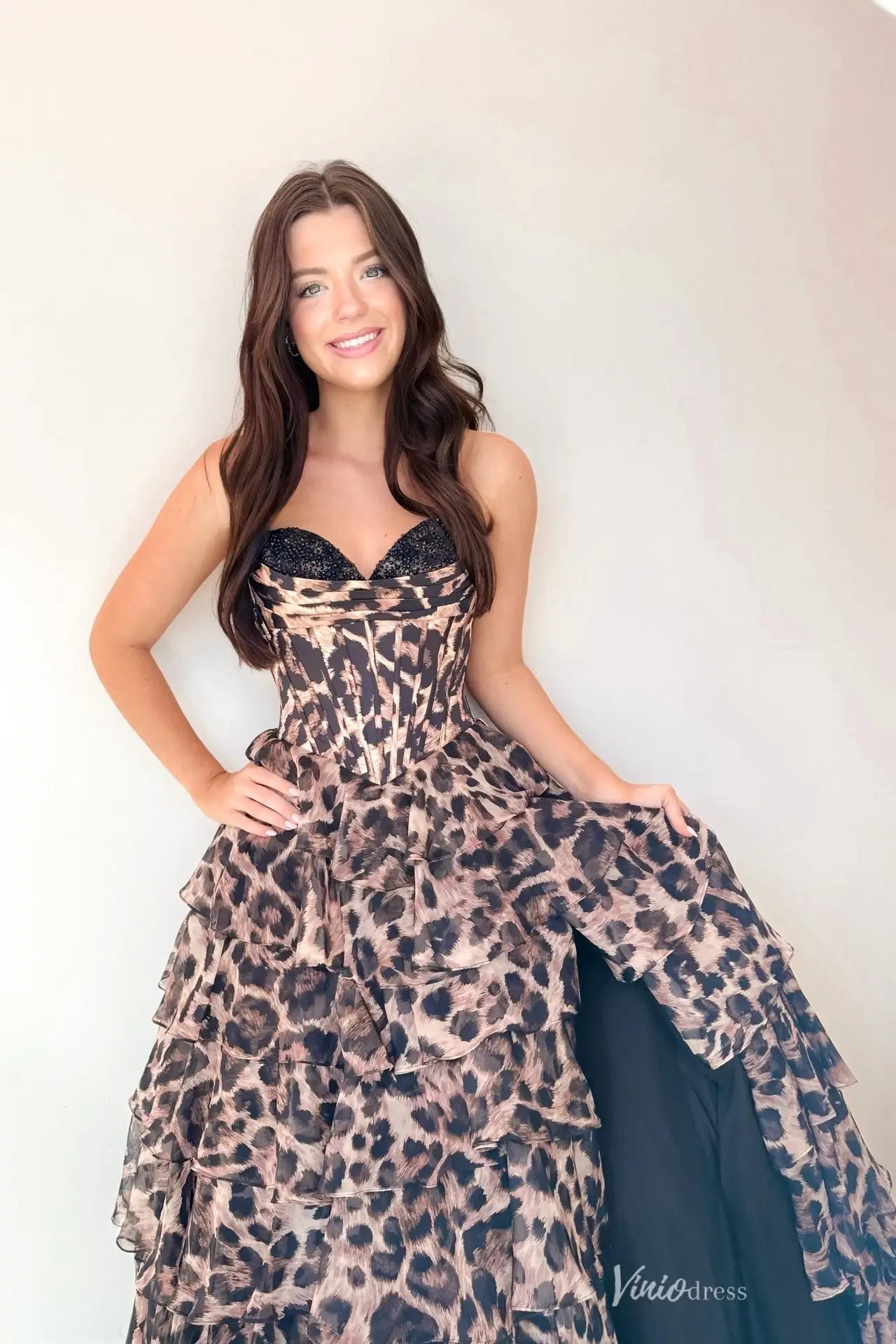 RF056B Leopard-prom dresses 2026-Viniodress-Black-Custom Size – Add Measurements in Cart-