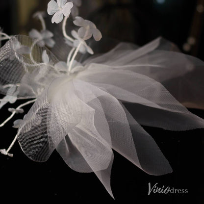 Floral Bowknot Headpiece Viniodress AC1315-Bridal Veil 2025 -Viniodress-Ivory-