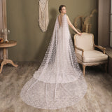 Floral Lace Cape Veil-Accessories-Viniodress-Ivory-Viniodress