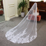 Floral Lace Cathedral Veil for Bride Viniodress V688-Veils-Viniodress-Ivory-Viniodress