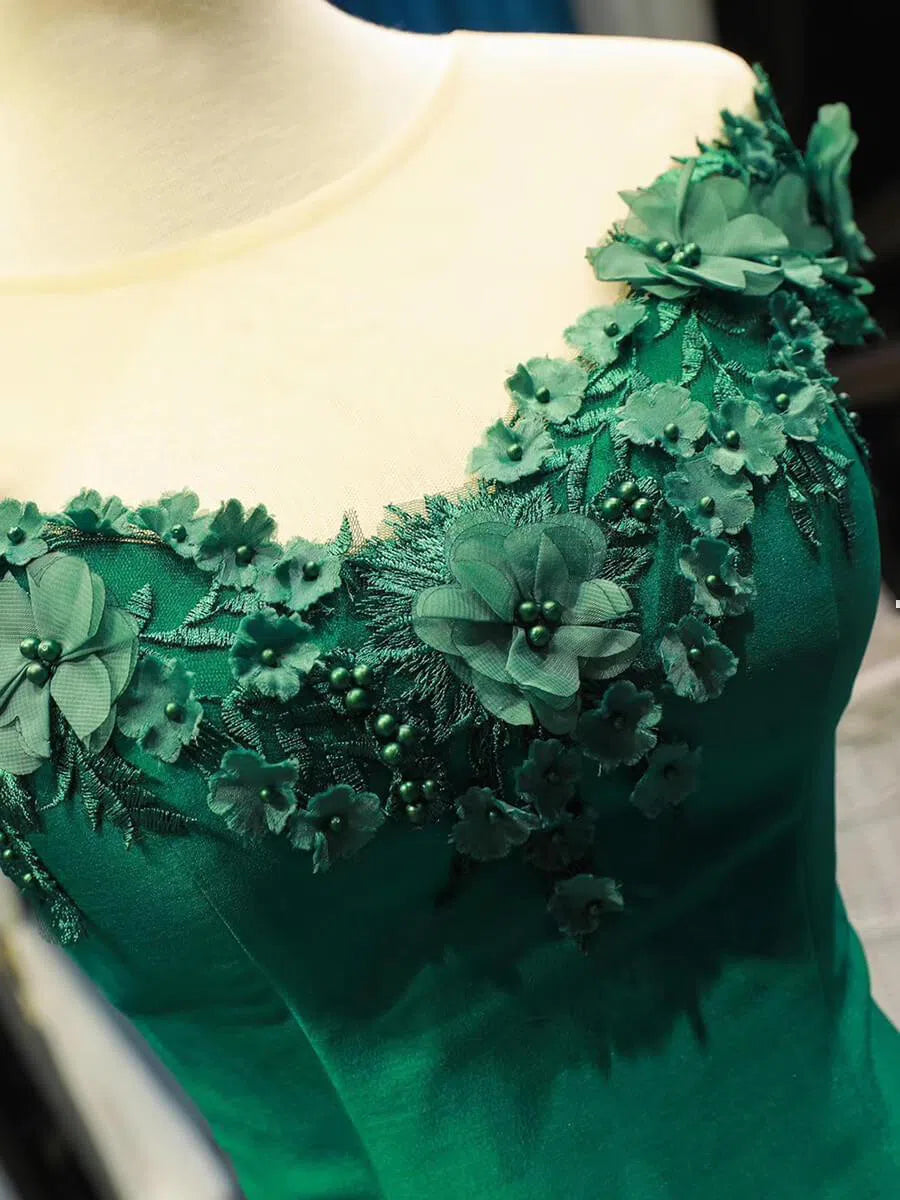 Prom Dress 2025 Floral Mermaid Prom Dresses Emerald Green Pageant Dress FD1180 viniodress-unique prom dresses-Emerald Green-US 2-Viniodress