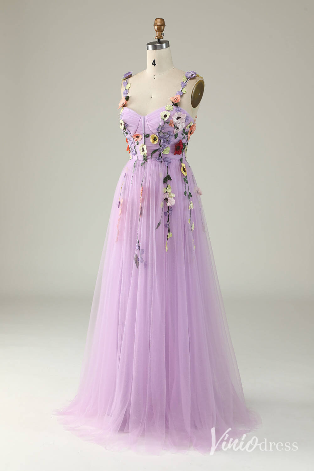 Prom Dress 2025 Champagne Floral Spaghetti Strap Prom Dresses Lace Applique Formal Gown AD1100-unique prom dresses-Champagne-Custom Size-Viniodress