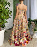 Prom Dress 2025 Flower Blossom Prom Dress Long Floral Formal Gown FD2900-unique prom dresses-Champagne-Custom Size-Viniodress