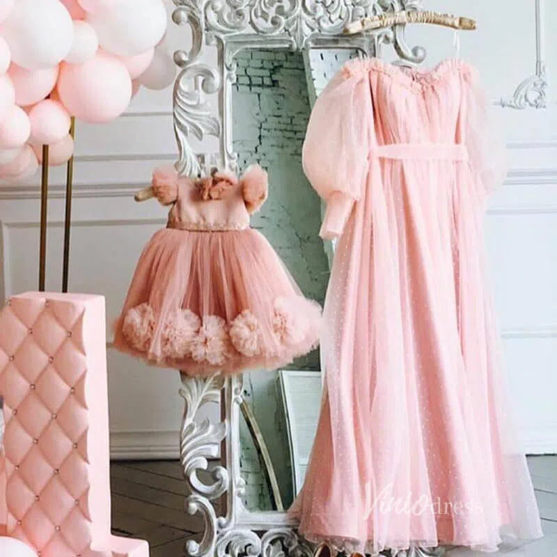 Cute Baby Pink Tulle Flower Girl Dresses GL1114-flower girl dresses-Viniodress-Viniodress