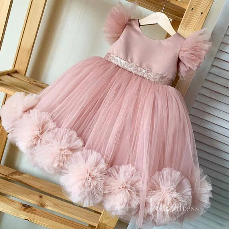 Cute Baby Pink Tulle Flower Girl Dresses GL1114-flower girl dresses-Viniodress-Pink-Custom Size-Viniodress