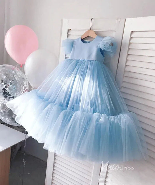 Light Blue Tulle Flower Girl Dresses GL1130-flower girl dresses-Viniodress-Light Blue-Custom Size-Viniodress