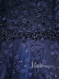 Navy Blue Lace Mother of the Bride Dresses with Sleeves FD1520-formal dresses-Viniodress-Viniodress