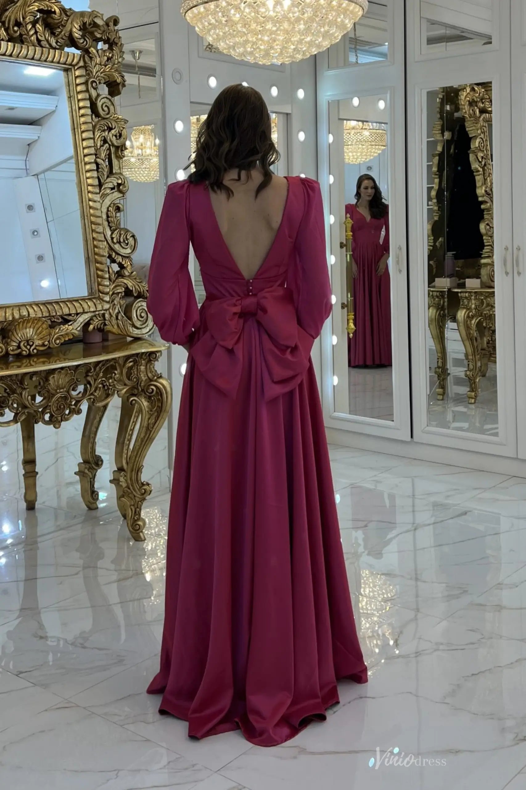 MM006-Evening Dresses 2026-Viniodress-Magenta-Custom Size-
