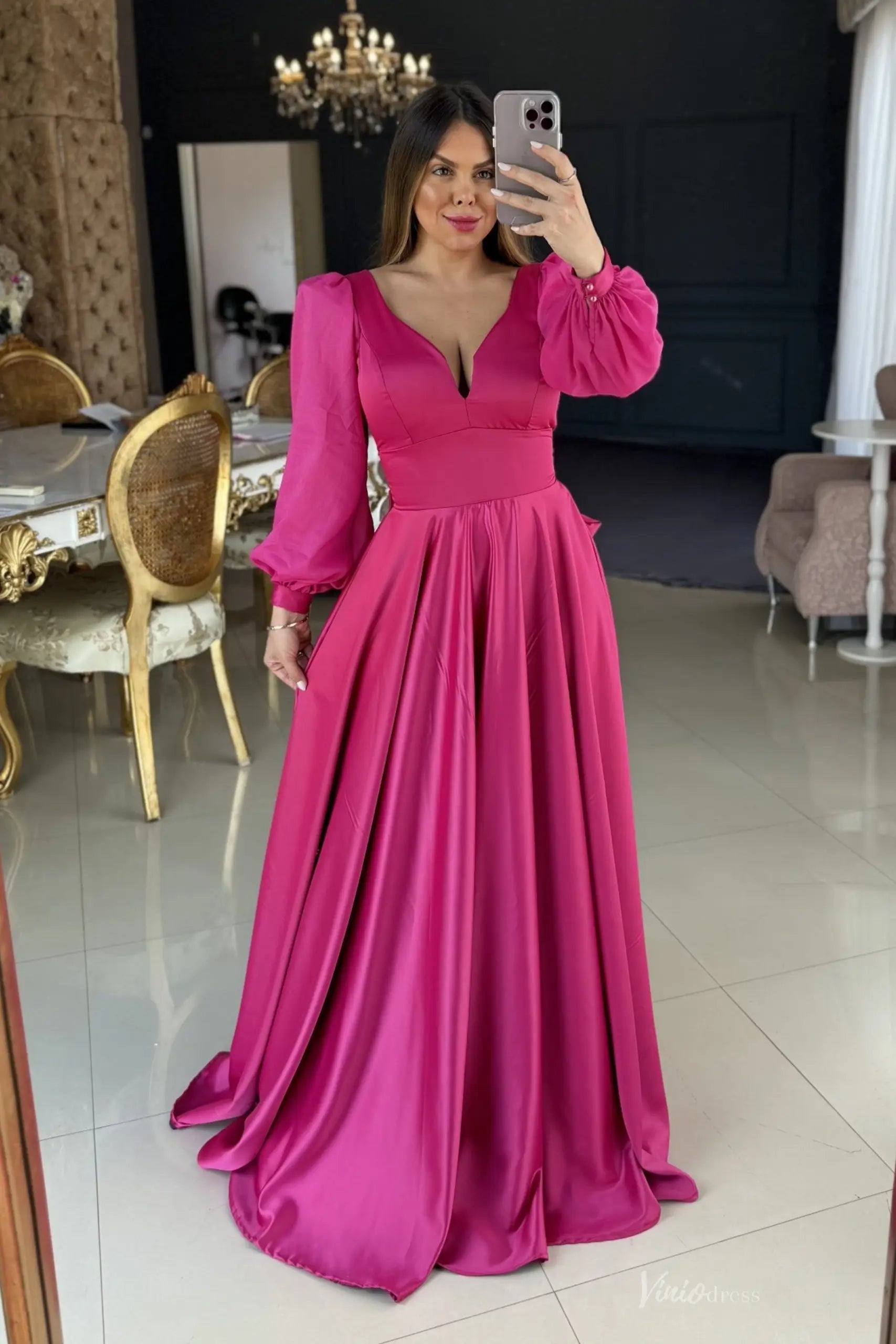 MM006-Evening Dresses 2026-Viniodress-Magenta-Custom Size-
